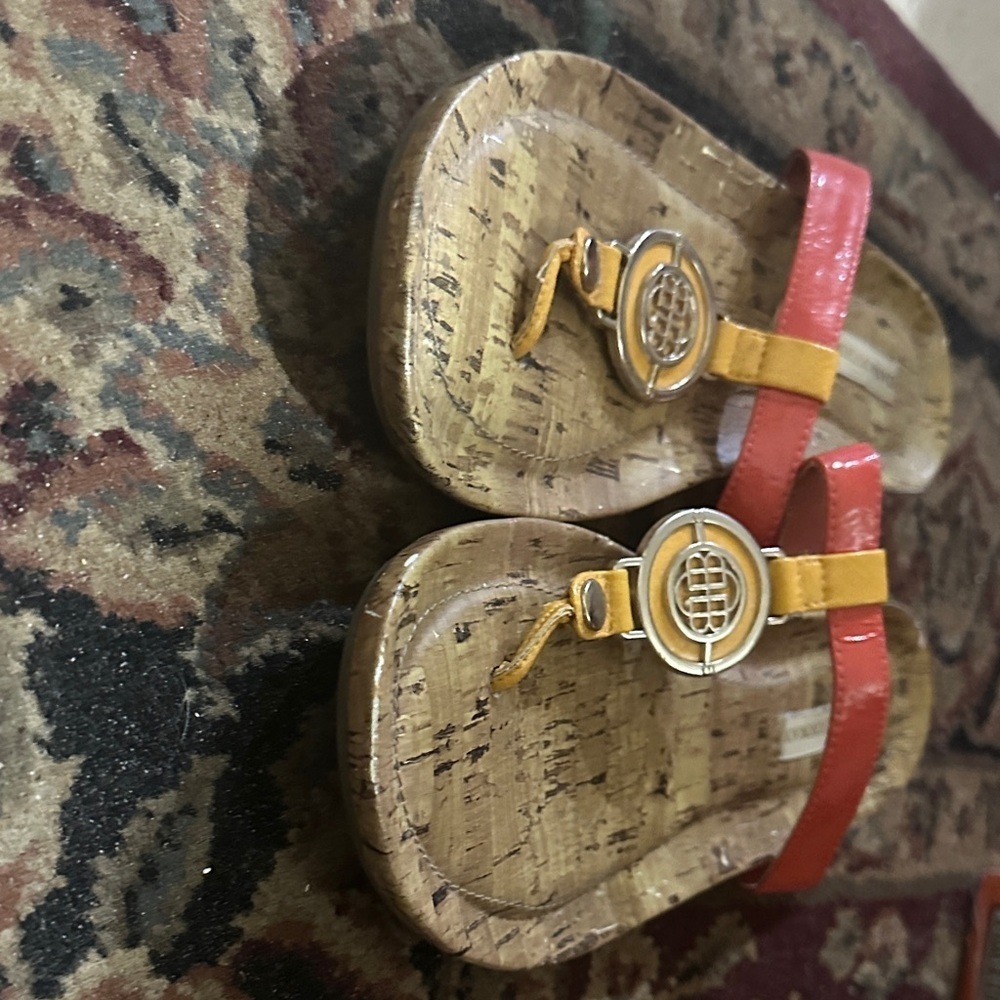Dana Buchman Erica Mango Cork Sandal - Size 7 - Picture 2 of 4